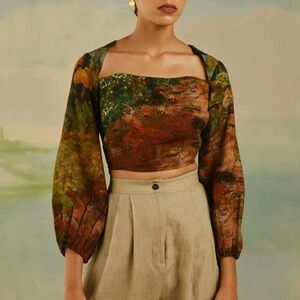 The Bombay Project Roman Crop Top - Mosaic Print